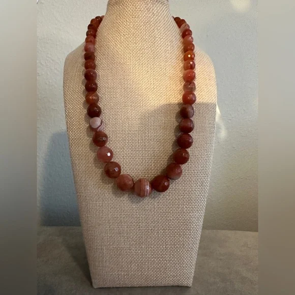 Hessonite faucet bead necklace by Mine Finds Jay King - Picture 3 of 11